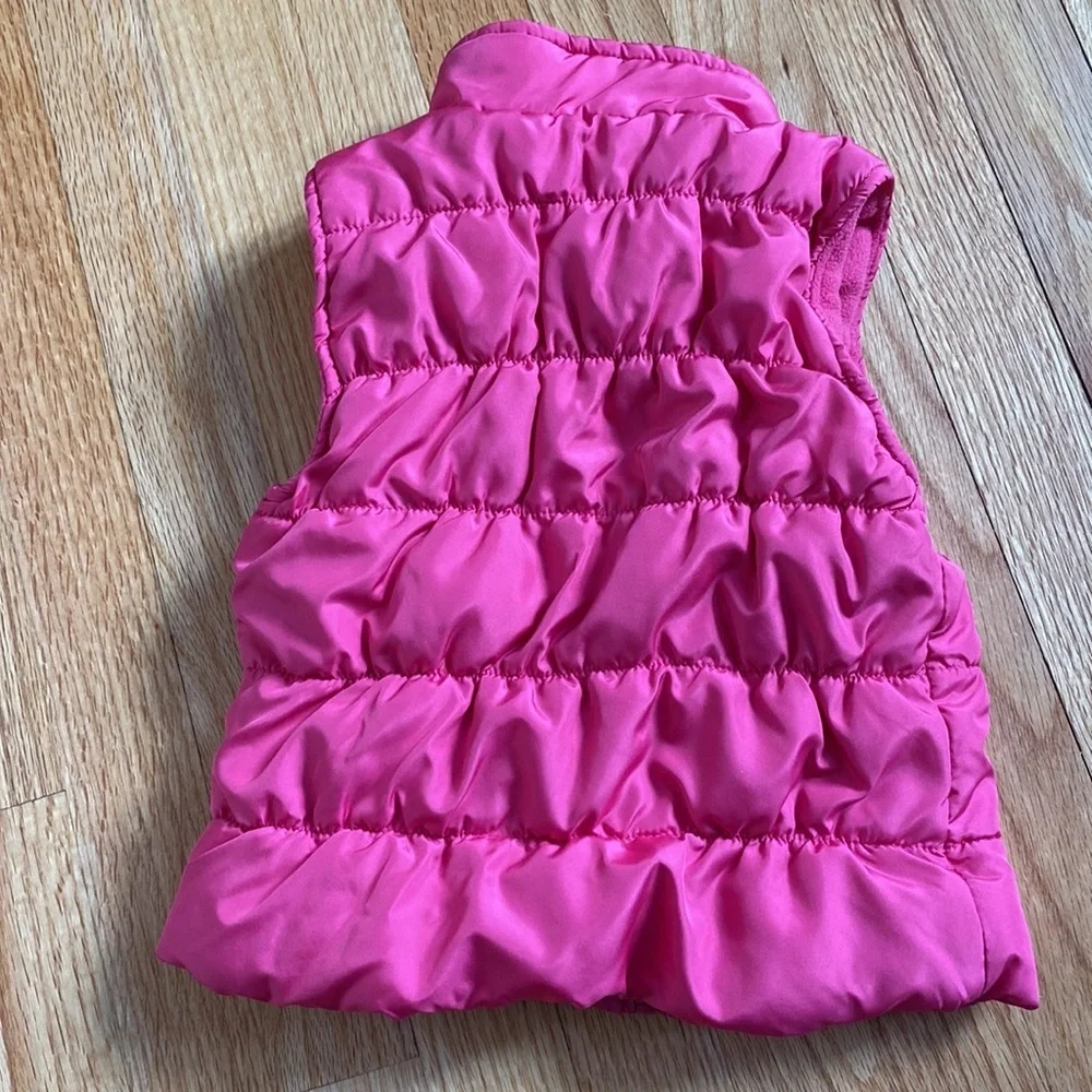 Childrens place 3T bright‎ pink puffer vest fleece lined kids winter outerwear